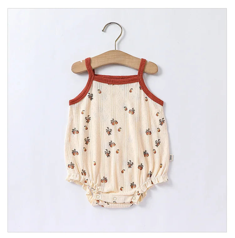 0-24m Neugeborenes Kind Baby Stram pler Mädchen Jungen Sommerkleid ung ärmel los schulter frei Overall niedlichen süßen Bodysuit Outfit.