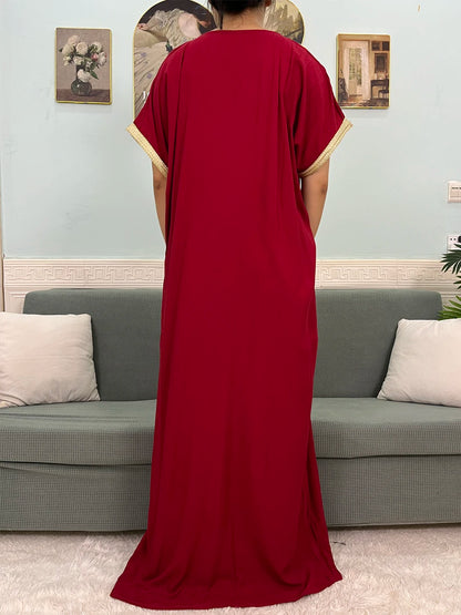 Muslimische Reine Abayas Für Frauen Dubai Baumwolle Applikationen Lose Fit Femme Robe Türkei Islam Traditionelle Kleider Mit Kopftuch Turban