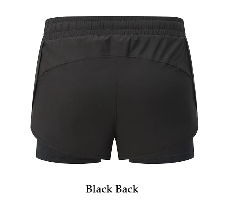Women Shorts Mesh Outdoors Sports Running Gym Yoga Shorts Bilayer Mesh Yoga Sports Shorts Female Sports Running Gym Yoga Shorts.