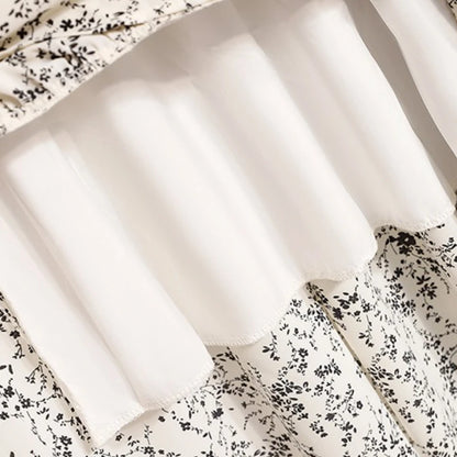 Zjaiss Autumn 2025 Floral Pleated A- Line Skirt Vintage Draped Elegant Chinese Style Women's Half-length Skirts With Lining.