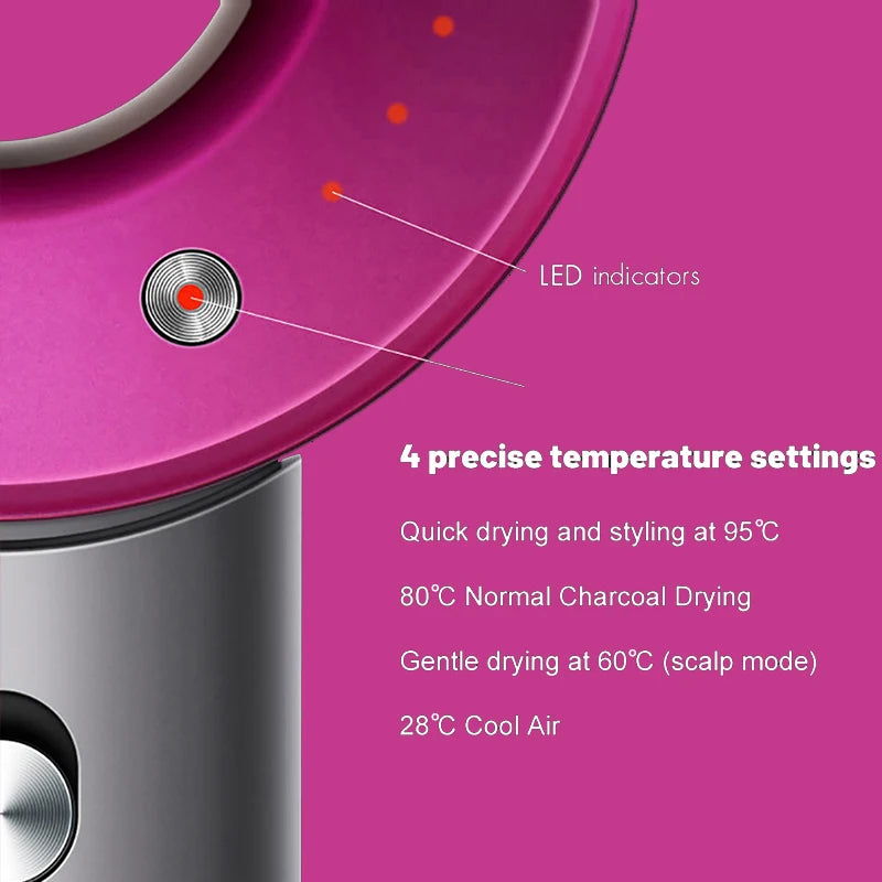 Diffuser Hairdryer 5in1 Ionic Professional Electric Hair Dryer Heat Leaf Blow Drier With Diffuser Ion Leafless Air Blower Woman