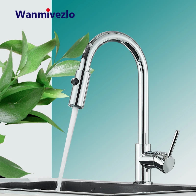 Low water pressure Kitchen Faucet Cold Hot Water Mixer Crane Tap Sprayer Stream Rotation Sink Tapware Multiple styles