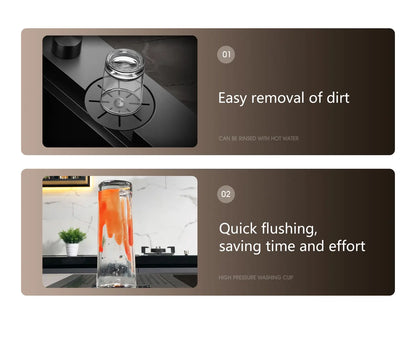 ASRAS large kitchen stainless steel nano sink with built-in waterfall faucet and large drainage outlet design