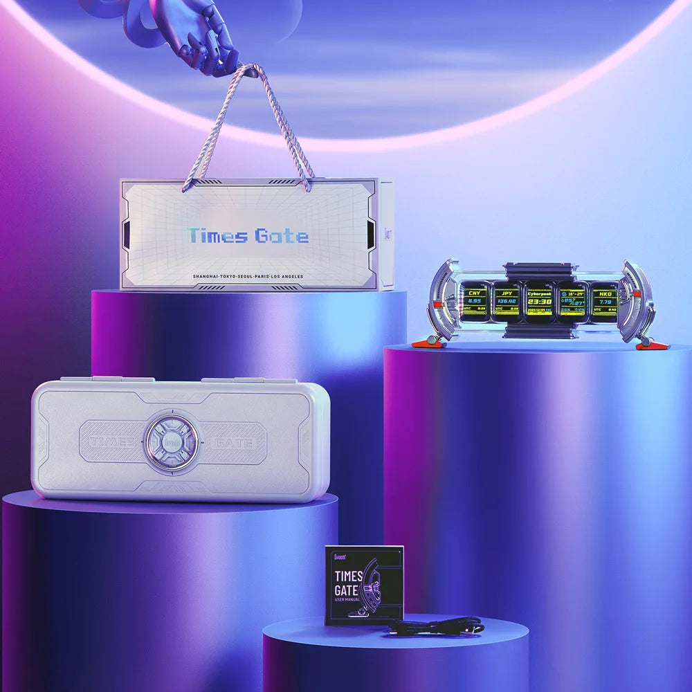 Divoom Times Gate - Cyberpunk Gaming Setup Digital Clock with Smart APP Control, WiFi Connect, RGB LED Display,.