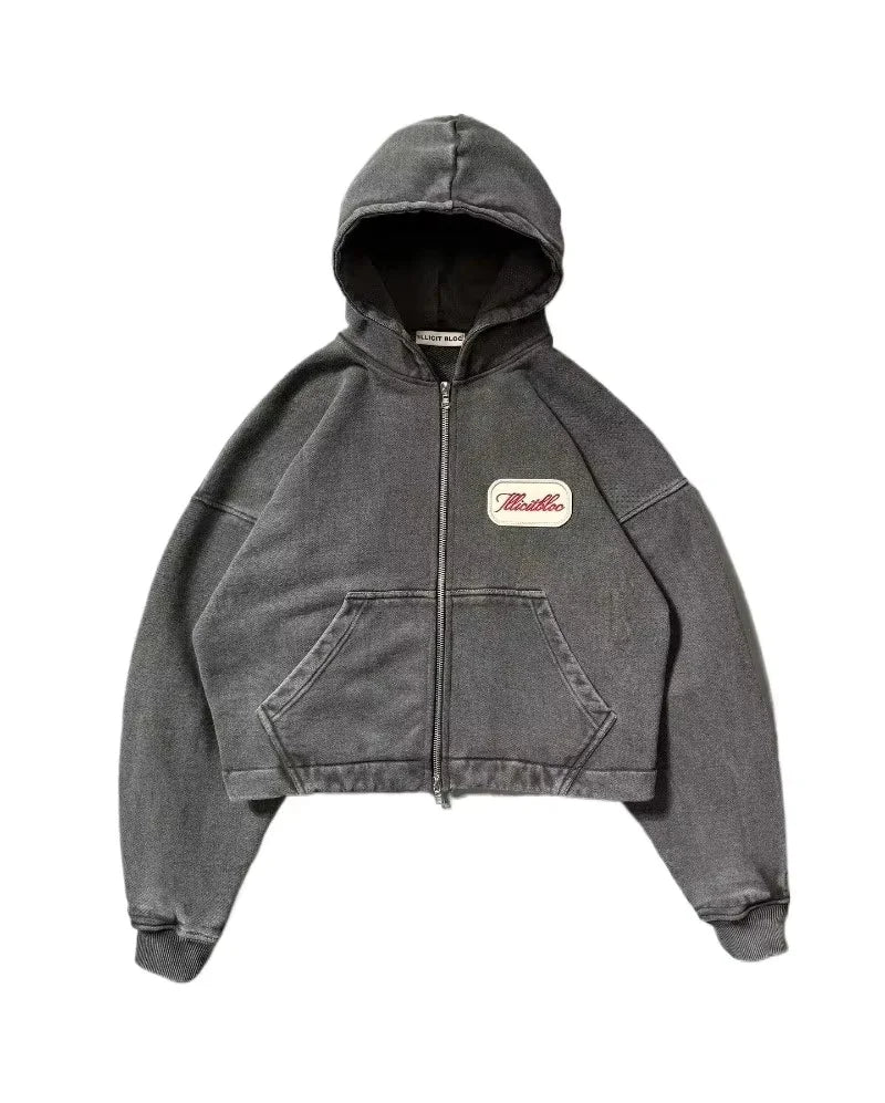 Y2K Fashion New Letter Embroidery Patch Loose Hooded Sweater Women Street Vintage Hip Hop Harajuku Leisure Couple Sports Hoodies.