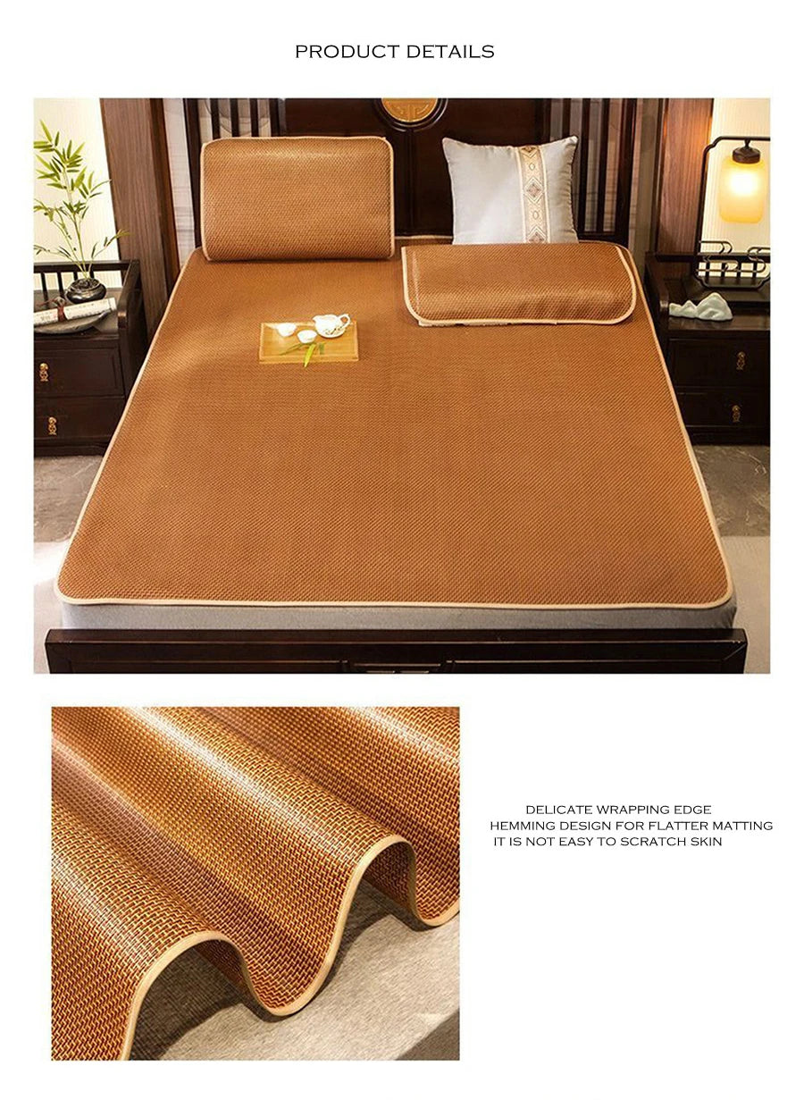 WASART Summer bamboo rattan mattress adult baby cool sleeping mat kit 90/150 single double bed foldable sheet bed protection pad.