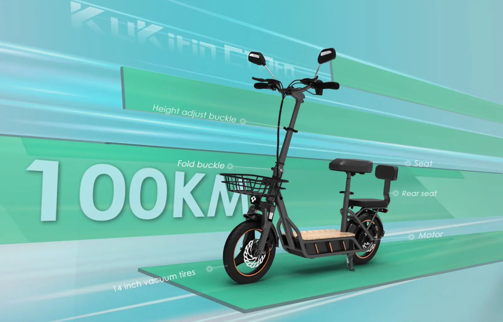 KuKirin C1 Pro Foldable Adult Electric Scooter with Seat E-Scooter 45 km/h Electric Kick Scooter 500W Skateboards Kickboard.
