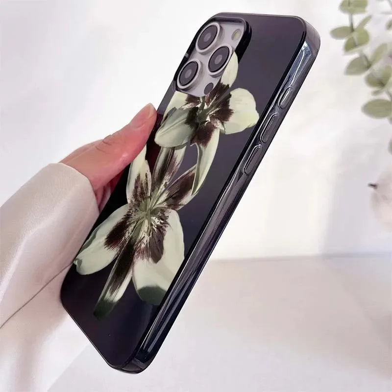 Lily Orchid Flower Print Soft Phone Case For iPhone 16 15 14 13 12 11 Pro Max XS XR X 7 8 Plus SE 2020 2022 Shockproof Cover.
