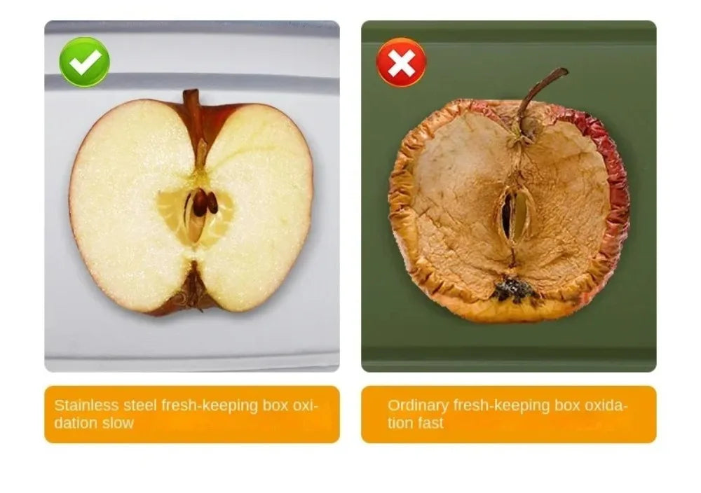 Stainless Steel Camping Lunch Box Sealed Leak-proof Bento Box Microwave Suitable Large Capacity Refrigerator Freezer Storage Box.