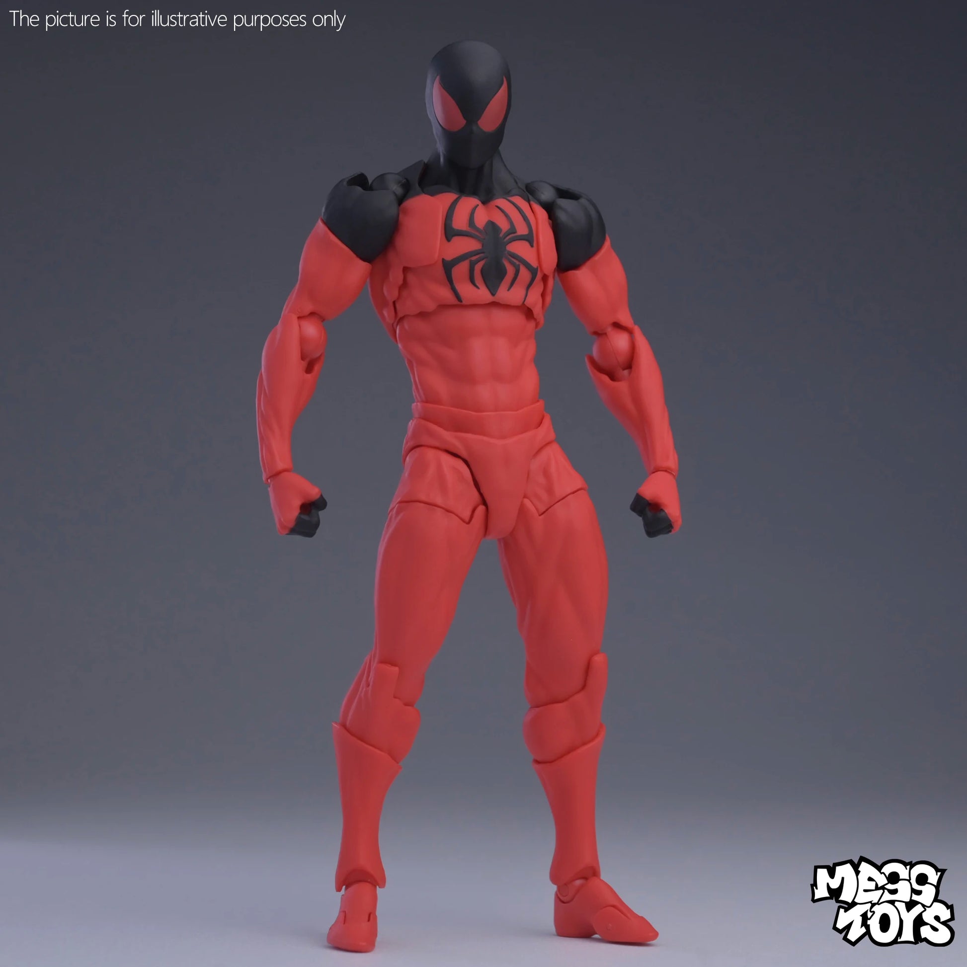 New MessToys Spiderman Figure CT Toys Black Red Spider Man Figurine Mess Toys Anime Action Figure Statue Model Gifts Kid Toys.