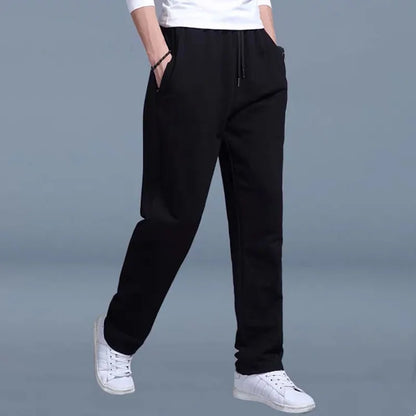 Men's Grey Loose-fit Straight-leg Casual Pants Summer Lightweight Draped Wide-leg Sweatpants For Men Comfortable Long Pants.