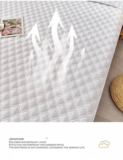 WASART Waterproof mattress protector cover quilted thicken elastic fitted sheet style couple double bed protection pad king size.