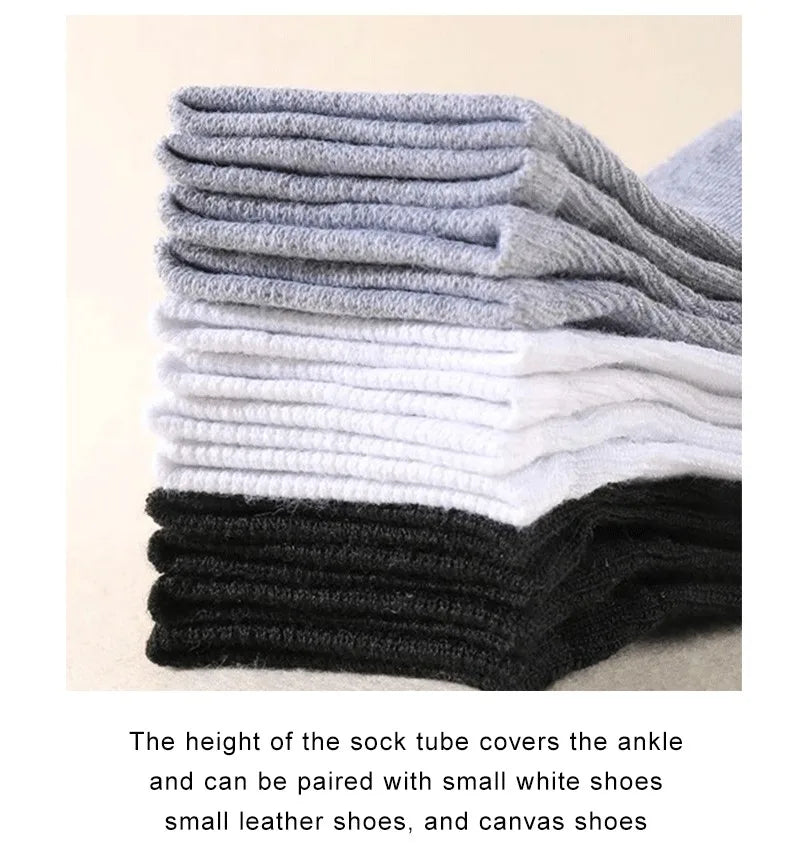 10/12/20/40 Pairs Men Boat Socks Business Sport Sweat Absorption Mature Summer Autumn Solid Color Soft Non Pilling Ankle Socks.