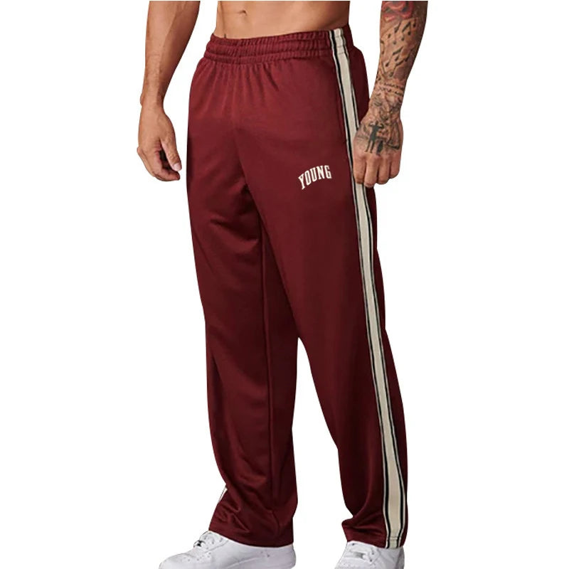 American-style best-selling thin, sporty, casual, simple, trendy, loose, wide-leg jogging long pants for men