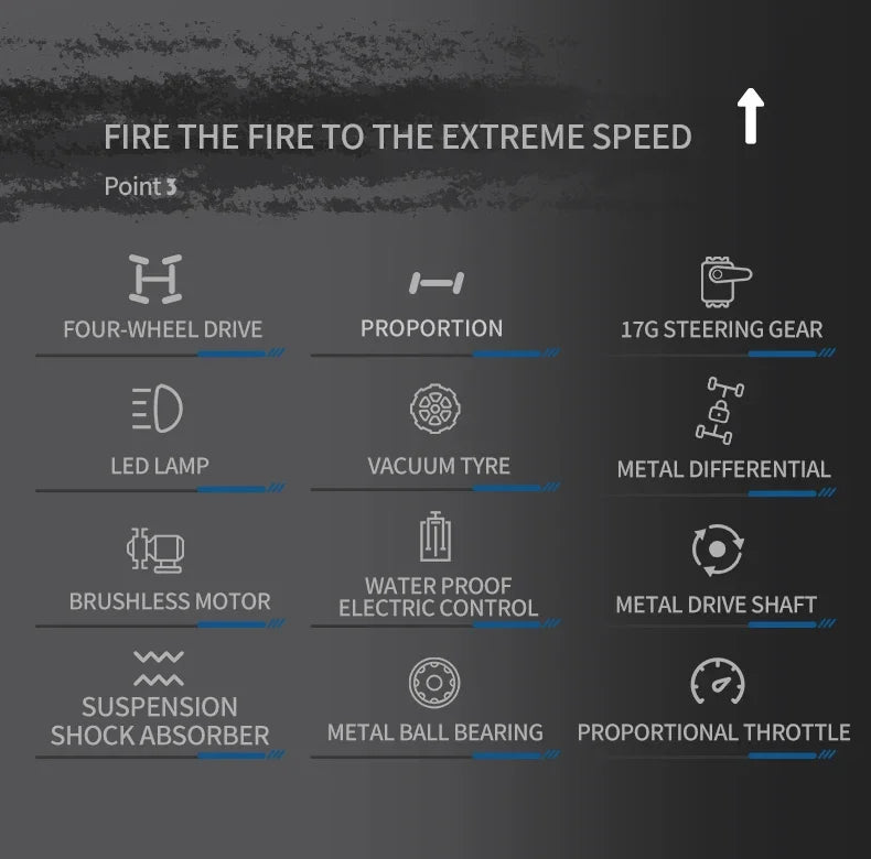 16307PRO 1:16 70KM/H Brushless Remote Control Car High Speed Drift Racing Car Four Wheel Drive Off Road Vehicle Boys Toy Gift.