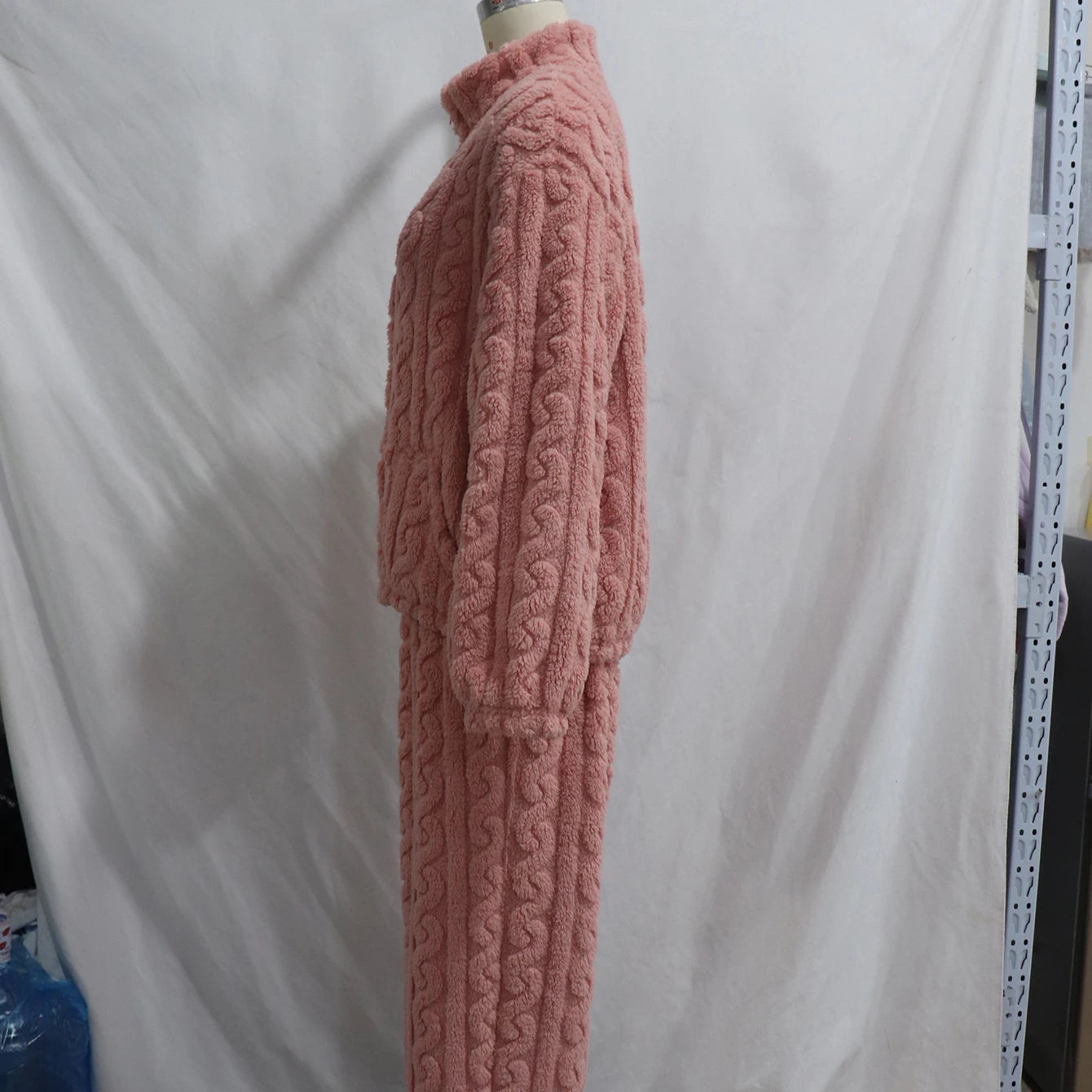 Thick Coral Fleece Pajamas Suit Women Long Sleeve Zip Top Pants Winter Autumn Warm Sleepwear Nightwear with Pocket Pjs.