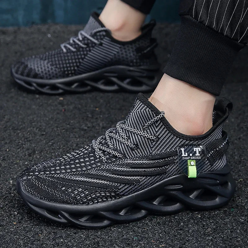 YRZL Männer Sport Laufen Schwarz Jogging Schuhe Casual Turnschuhe Outdoor Atmungsaktive Mesh Frauen Licht Stoßdämpfung Schwarz Tennis.