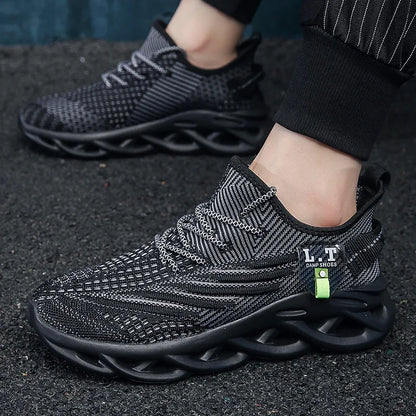YRZL Männer Sport Laufen Schwarz Jogging Schuhe Casual Turnschuhe Outdoor Atmungsaktive Mesh Frauen Licht Stoßdämpfung Schwarz Tennis.