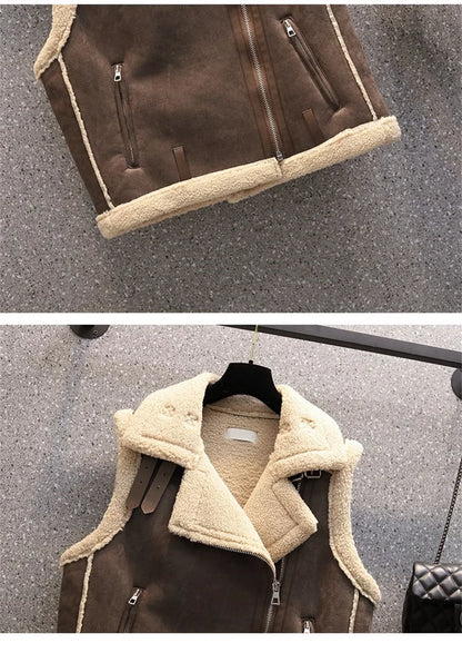 Ärmellose Jacke weibliche Pu Leder Weste Mantel Frauen 2024 Herbst Winter neue Motorrad Weste lose Oberbekleidung Roman beliebte Top.