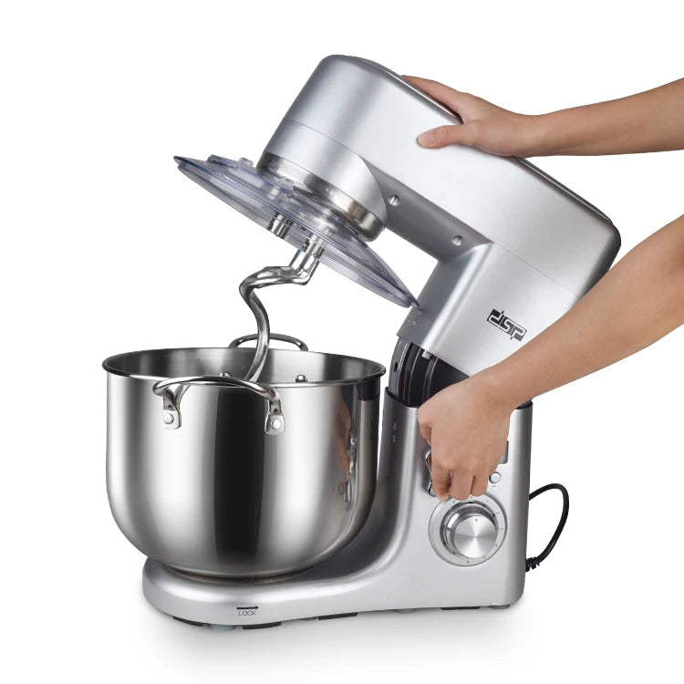 Houselin Stand Mixer, 10L Brush Stainless Steel Bowl, Suitable for Most Home Cooks, Silver Grey.