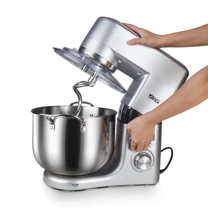 Houselin Stand Mixer, 10L Brush Stainless Steel Bowl, Suitable for Most Home Cooks, Silver Grey.