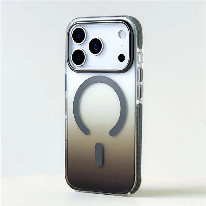 Gradient Color Matte Shockproof Magsafe Case For iPhone 17 Air 16Pro 17Pro Max Hybrid Wireless Charge Magnetic Hard Back Cover.
