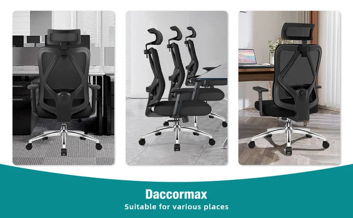 aiibottech Ergonomischer Bürostuhl, Netz-Schreibtischstuhl, verstellbare Lordosenstütze, drehbare neigbare Räder für Home-Office-Gaming