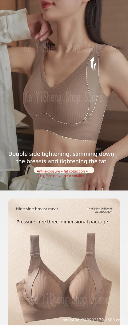 Non-trace body underwear women's bra anti-sag large size adjustment breast women big breasts small.