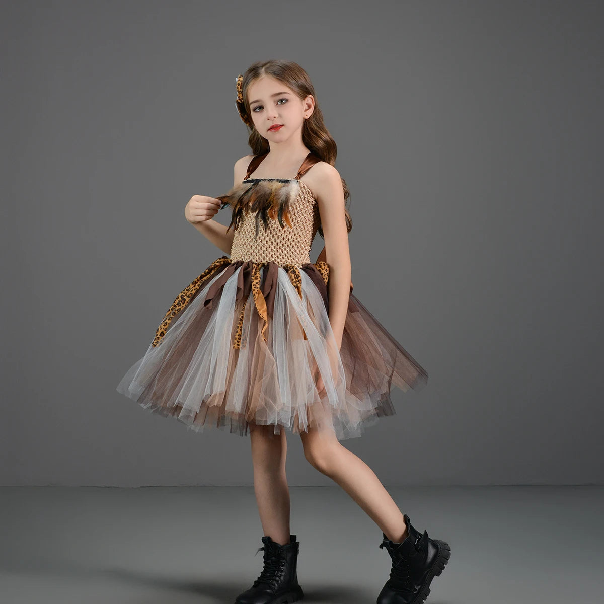 Höhlenmädchen-Kostüm für Kinder, Halloween-Tutu-Kleid, wilder Mann, Baby, Cosplay, Geburtstag, Dschungel, Karneval, Party, Kleider, ausgefallenes Tutus-Outfit.