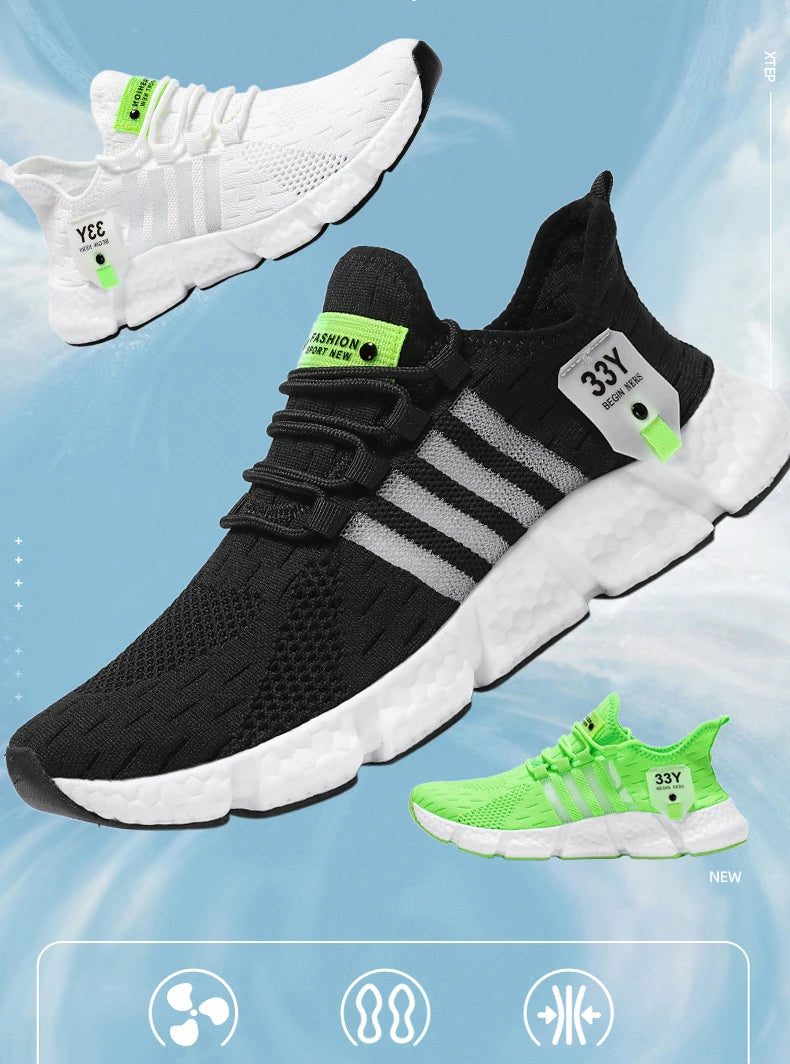 Atmungsaktives Mesh Männer Schuhe Trendy Leichte Fuß Wohnungen Plus Größe Männliche Tennis Turnschuhe Laufen Outdoor Fitness Schuhe 2024.