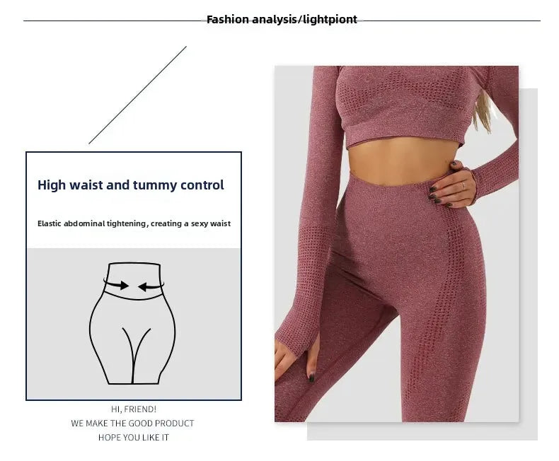 Seamless Dot Dot Yoga Suit High Waist Outdoor Sports Vest Running Quick Dry Top Fitness Yoga Pants Set Exercise Workout Clothes.