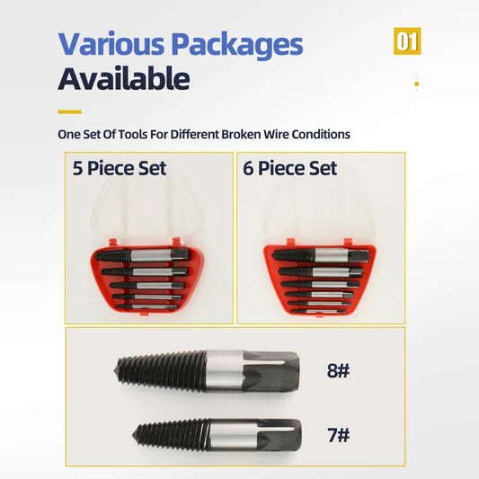 5-teiliges Schraubenausdreher-Zentrierbohrer-Set zum Entfernen gebrochener Schrauben, Zentrierbohrer-Set aus Kohlenstoffstahl, Werkzeuge zum Entfernen beschädigter Schrauben, Führungsset