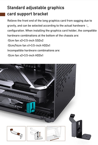 JONSBO Z20 MATX Case Detachable Handle Supports 240 Water-cooled 363mm Graphics Card Side  Transparency Desktop Mini PC Chassis.