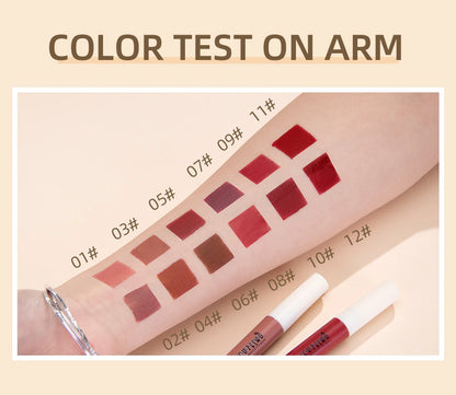 QIBEST Matte Liquid Lipstick Waterproof Long Lasting Lip Gloss Velvet Mate Nude Red Tint Tube Lipsticks Lipgloss Makeup Cosmetic.