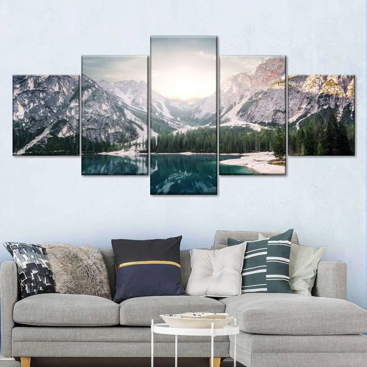 Landscape Canvas Posters Home Decor 5 Pieces Natural Lake Paintings Wall Art Scenery Pictures Modular Living Room Decor Unframed