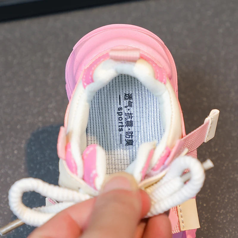 Kids Sport Chunky Shoes Mesh Breathable Casual Girls Sneakers children boy Shoes.