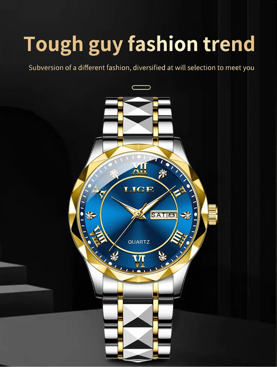 LIGE 2025 brand luxury women's watches waterproof luminous date day Ladies Watch stainless steel quartz watches for women reloj.