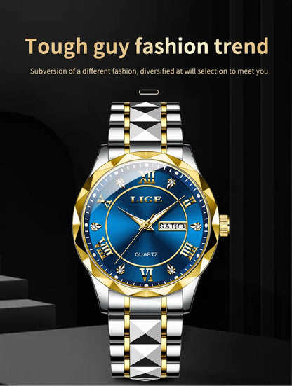 LIGE 2025 brand luxury women's watches waterproof luminous date day Ladies Watch stainless steel quartz watches for women reloj.