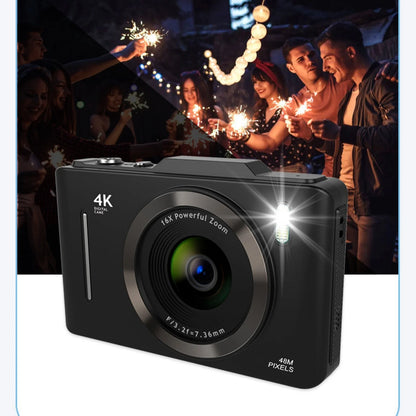 2.8 "digital camera with 64G card, 48MP, 16x zoom, HD video, selfie timer, student camera, USB, for children, students or travel.