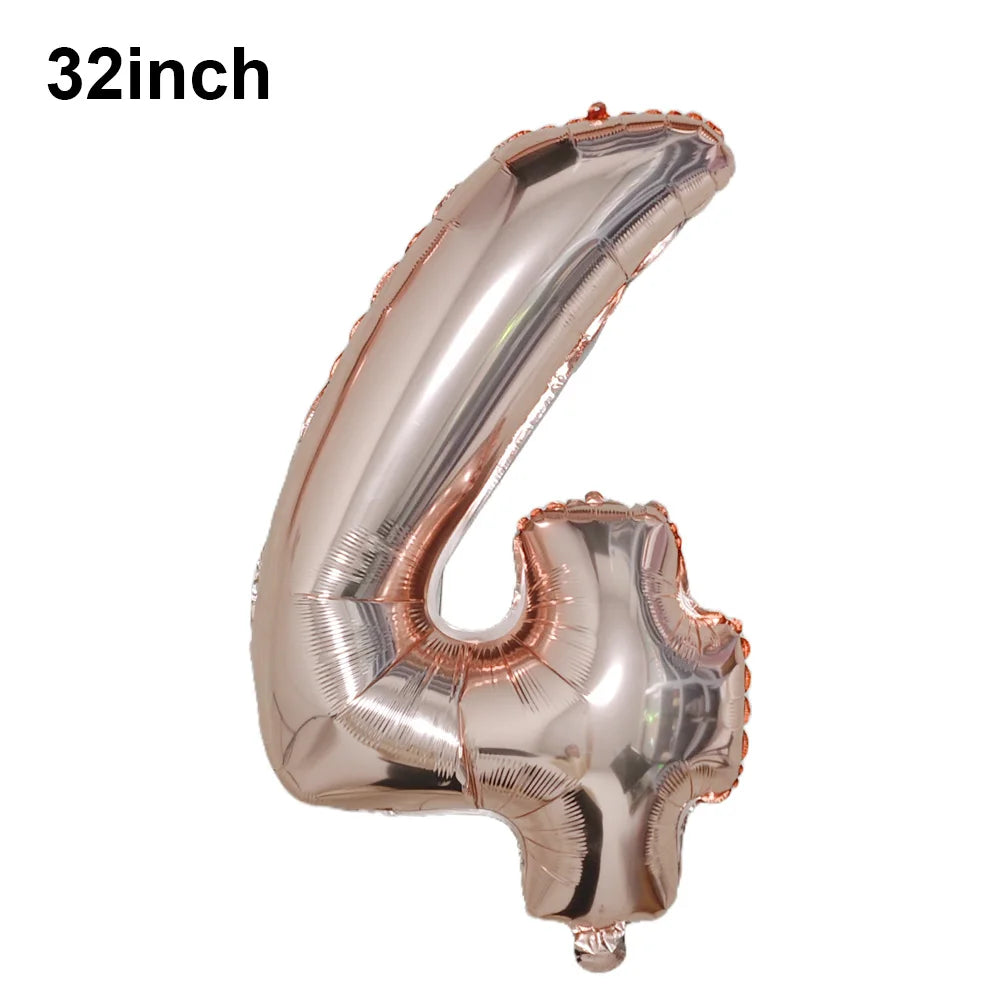 Blauer Ballon mit großen Zahlen, 32 Zoll, 0, 1, 2, 3, 4, 5, 6, 7, 8, 9, Geburtstag, Bachelorette-Luftballons, Figur, Golob-Party-Ballon-Dekoration.