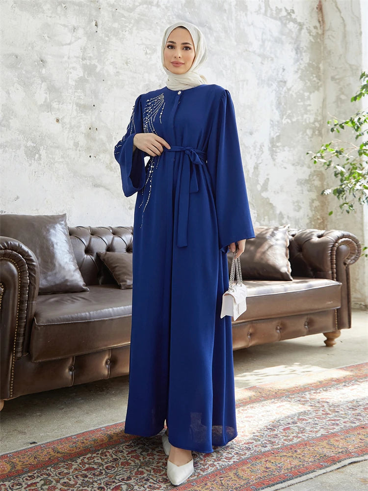 Ramadan Eid Dubai Elegant Abaya Kebaya Islam Muslim Kaftan Modest Dress For Women Robe Musulmane Caftan Marocain Femme Vestidos.
