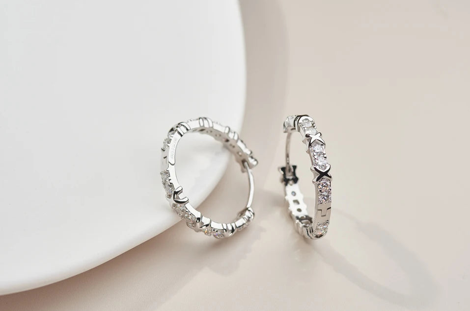 GIGAJEWE Moissanite D Nova Pink Color VVS1 Total 1.92ct 925 Silver Earring 18K Gold Plated Diamond Test Passed Jewelry Girl Gift.