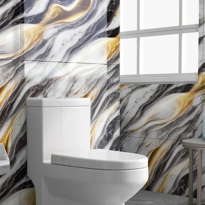 10PCS Waterproof 3D Ceramic Tile Sticker Imitation Marble Self Adhesive Wall Floor Sheet for Home Renovation Decoration Use