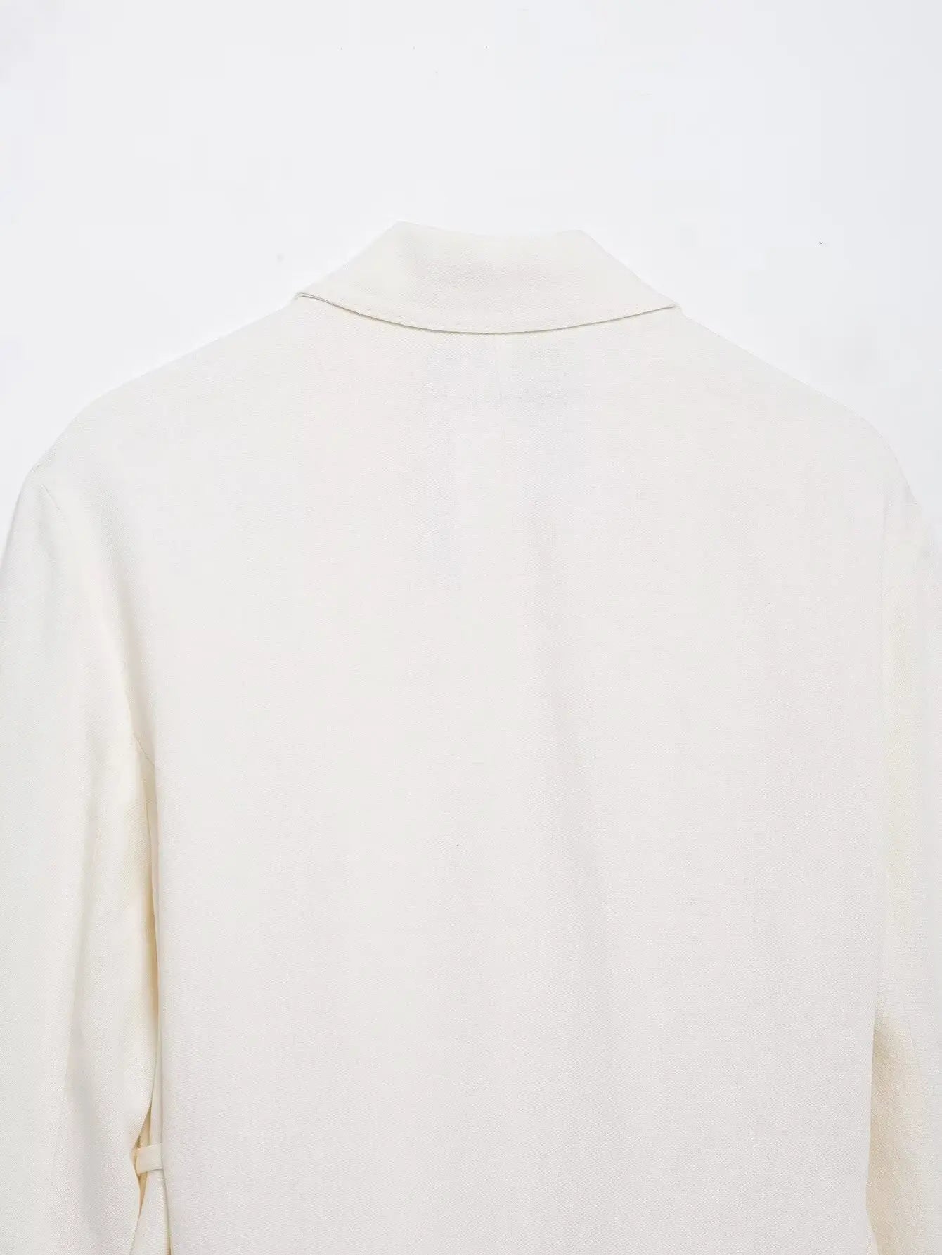 HH Women's Suits White Turn-Down Collar Long Sleeves Lace-Up Blazers+High Waist Zipper Long Pants Female Spring Fashion Sets.