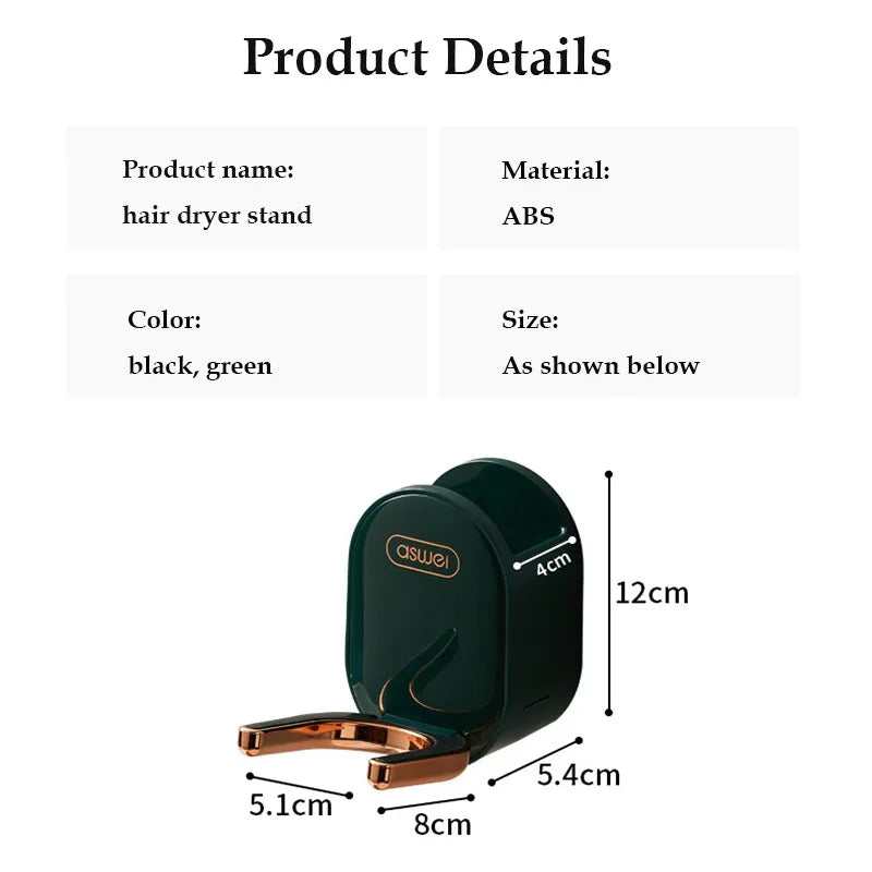 An der Wand montierter Dyson Haartrocknerständer, faltbarer Haartrocknerhalter mit Kamm, Aufbewahrungsbox, Badezimmer-Organizer, Aufbewahrungshalter