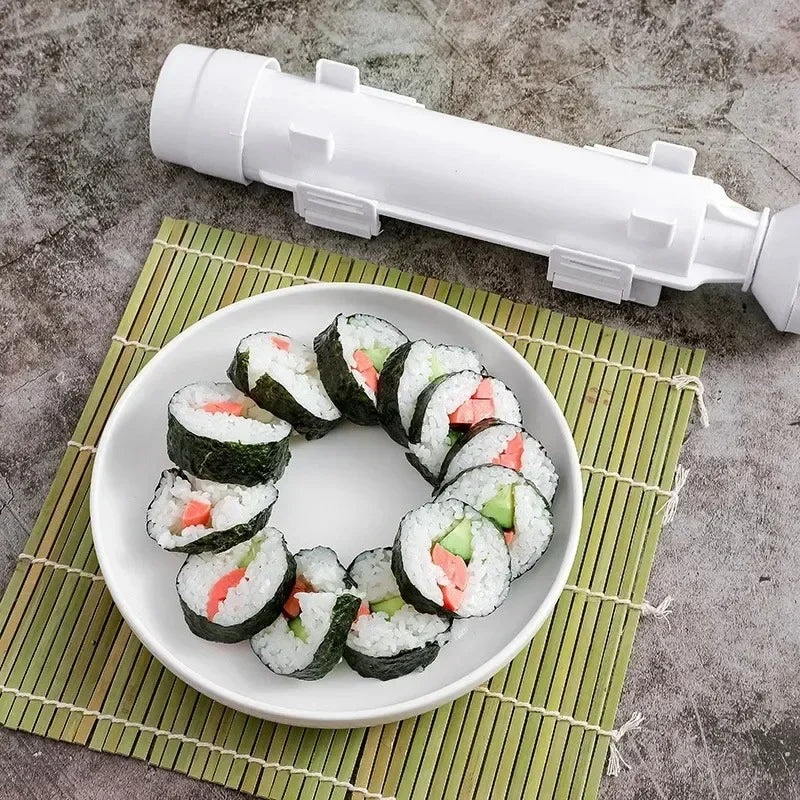 DIY Cylinder Sushi Making Machine Quick Sushi Bazooka Japanese Rolled Rice Meat Mold Rice Ball Mold  Kitchen Bento Accessories.