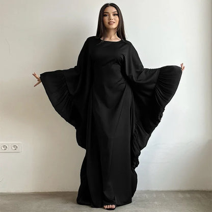 2025 Eid Arabic Muslim Women Modest Dress Luxury Dubai Abaya Islamic Party Lace-detailed Sleeves Robe Festival Turkey Outfit