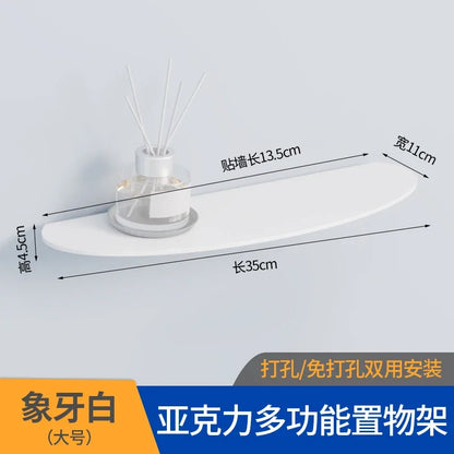 Bathroom Living Room Display Seamless Punch-free Fashion Decoration Color Acrylic Semi-circular Shelf Decoration Rack Storage