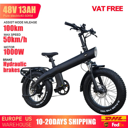 HUANCI Q3 Mountain Electric bicycle 2000W 60KM/H removable battery electric bike 48V 20AH Ebike 20Inch fat tire Off-Road e bike