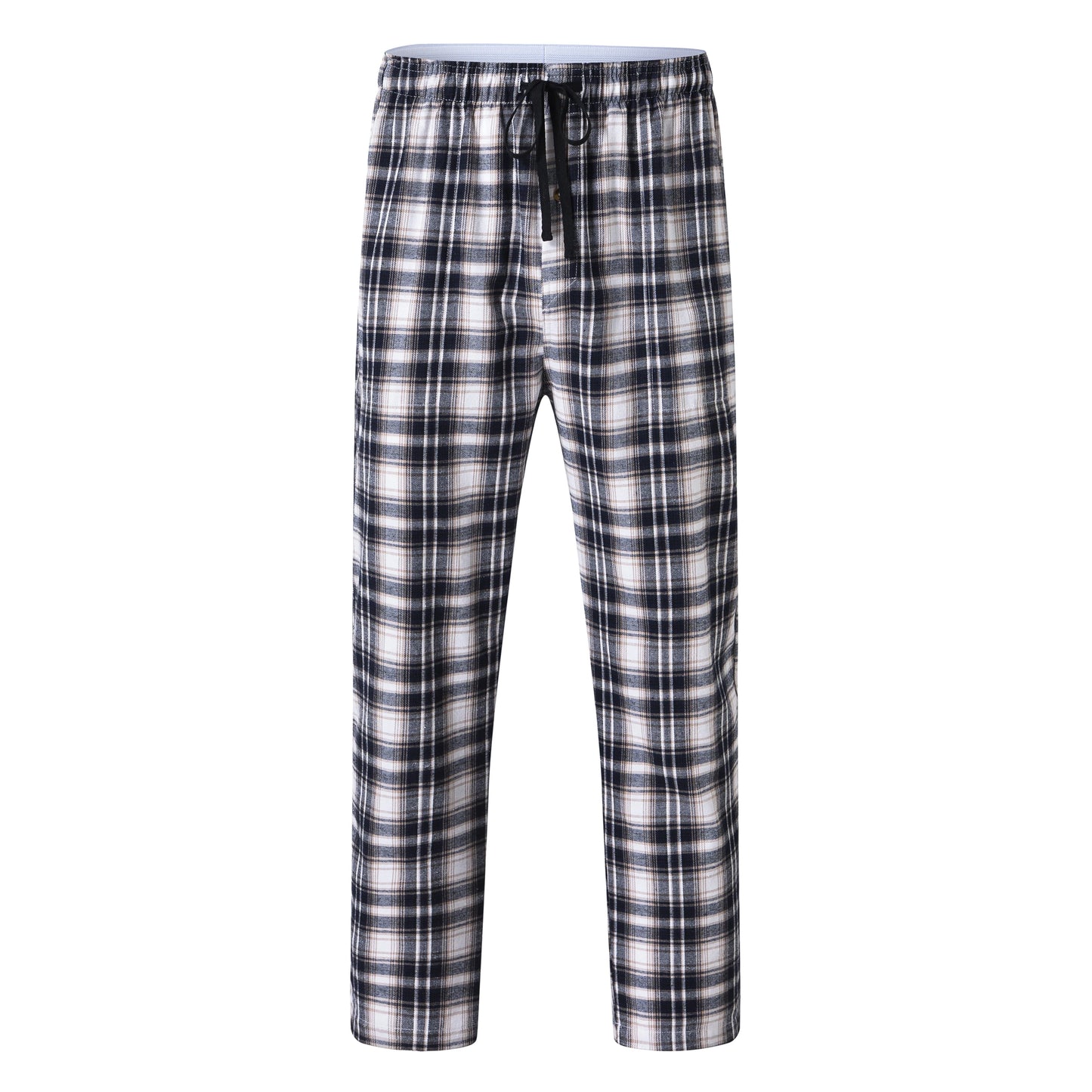 3Pcs Men's 100% Cotton Plaid Pajama Sleeping Pants, Long Plaid Print Sleepwear Pajama Pants with Elastic Waist Homewear.